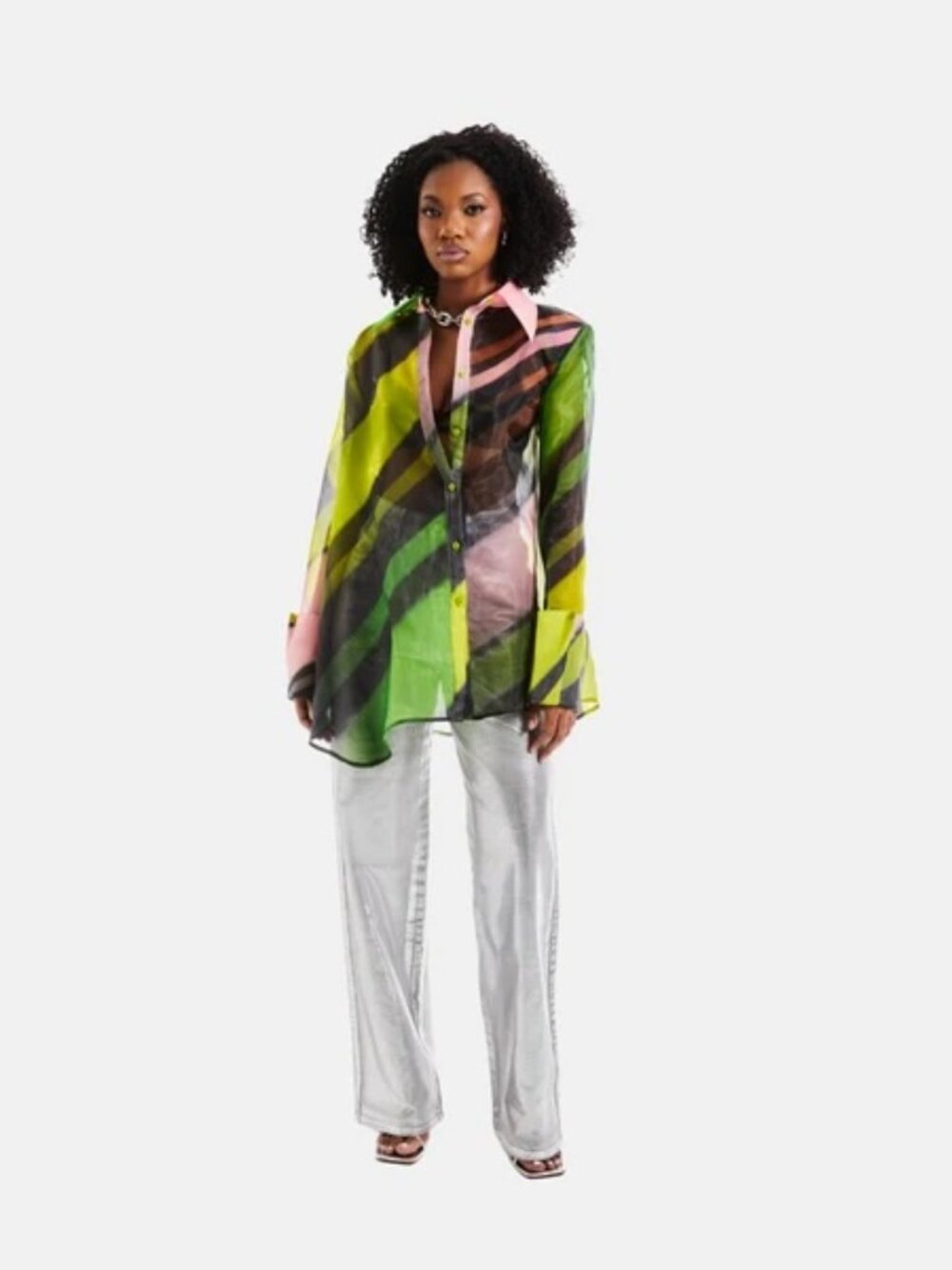 Hanifa NWT Zaya Metallic Jeans